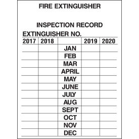 Brady® 103632 Fire Extinguisher Inspection Record Tags 3