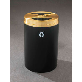 Glaro Recyclepro Recycling & Trash Can 33 Gallon Satin Black MT-2032BK-BE-R/T