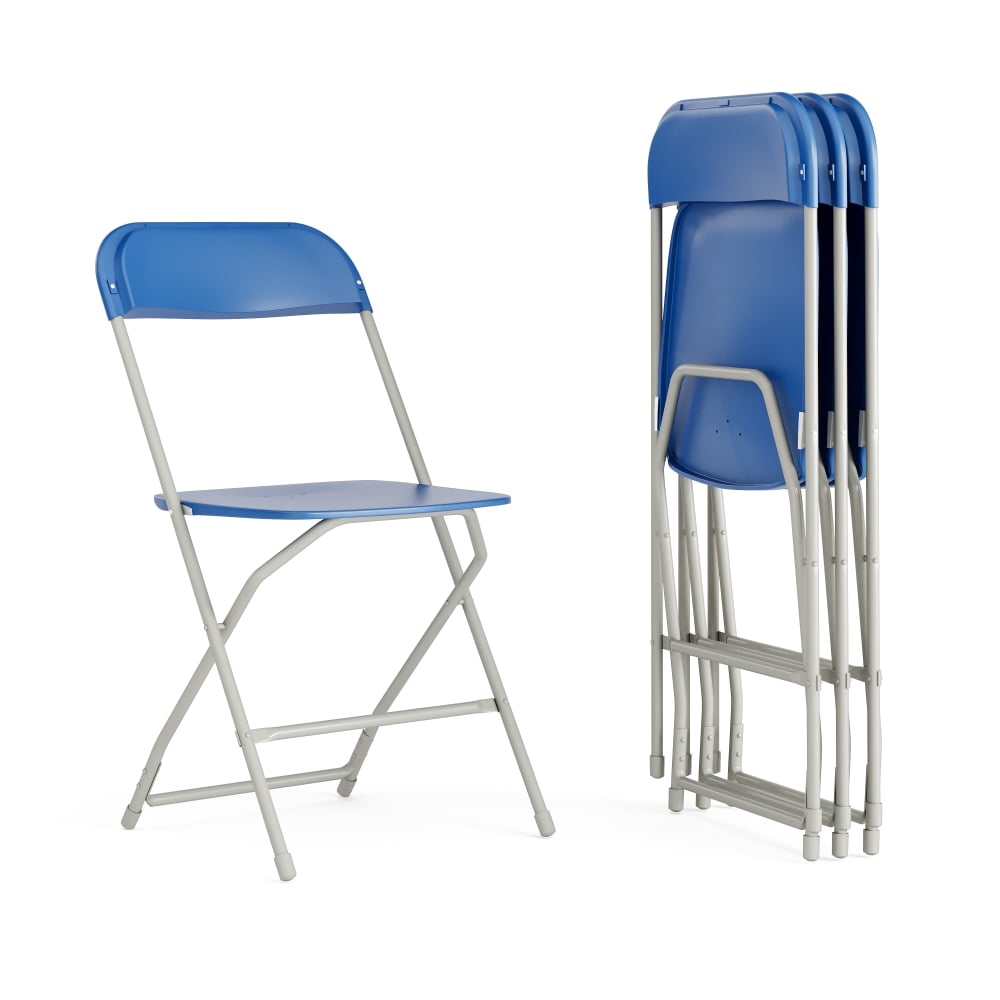 Flash Furniture Hercules Series Folding Chairs, Blue/Gray, Pack Of 4 Chairs MPN:4LEL3BLUE