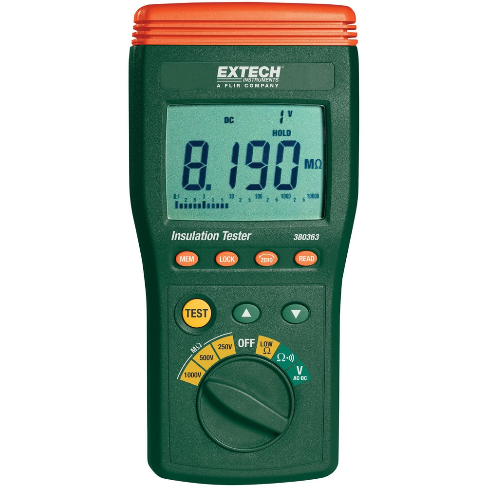 Electrical Insulation Resistance Testers & Megohmmeters, Display Type: LCD , Power Supply: AA Batteries , Resistance Capacity (Megohm): 10000M  MPN:380363-NIST