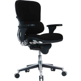 Eurotech Ergohuman Chair - Low Back - Fabric - Black -Ergohuman Series FE66ERGLO-BLACK