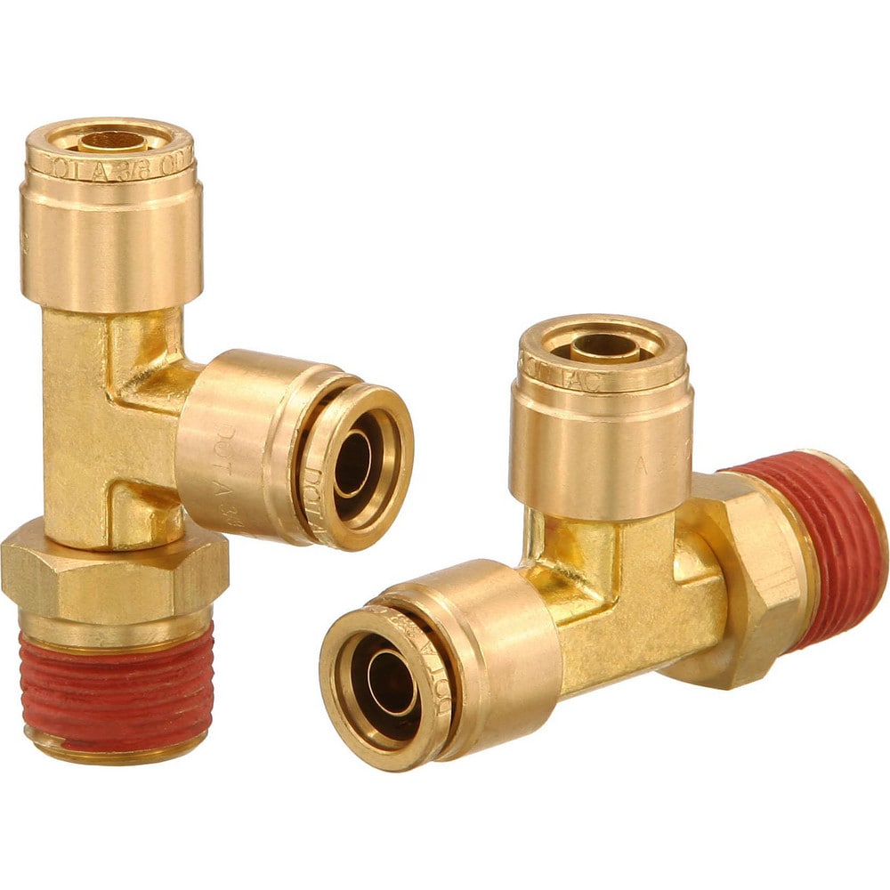 Metal Push-To-Connect Tube Fittings, Connection Type: Push-to-Connect x MNPT , Material: Brass , Tube Outside Diameter: 3/8 , Standards: DOT  MPN:PC71-DOTS-64