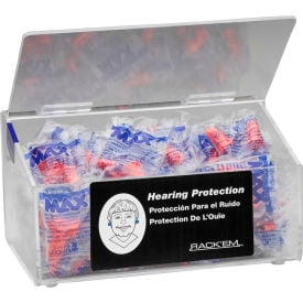 Horizon Mfg. 60 Pair Clear Plastic Foam Ear Plug Dispenser With Clear Lid 5135 9