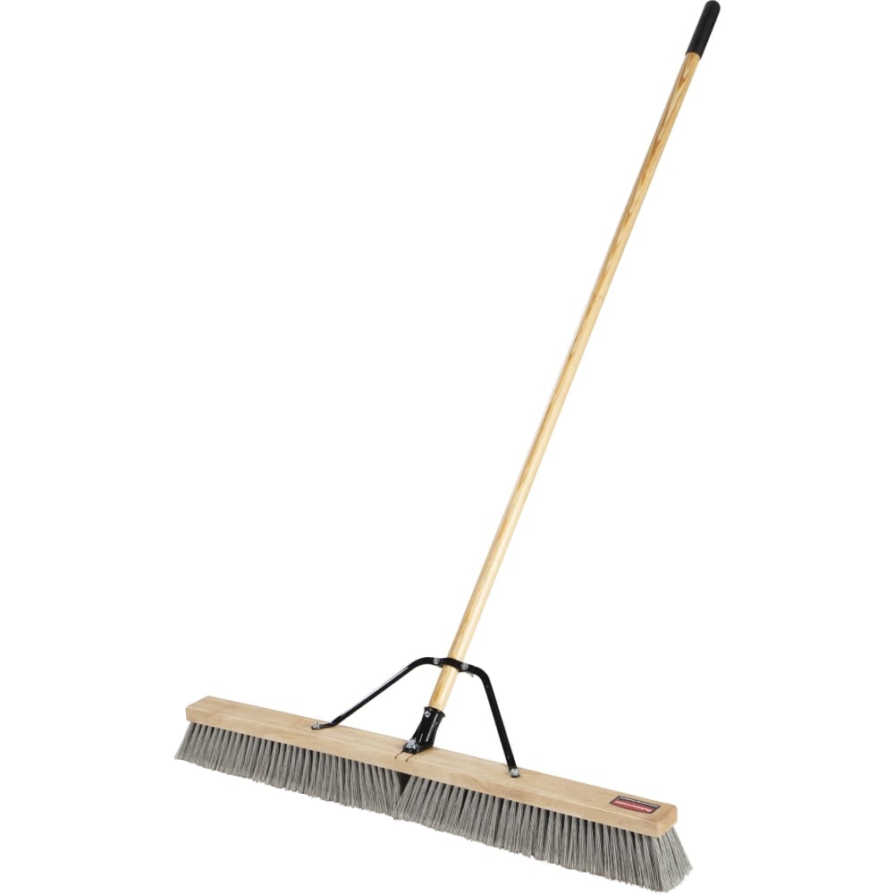 Rubbermaid Commercial Fine Bristle 36in Push Broom - 3in Polyethylene Terephthalate (PET) Bristle - 1.13in Handle Width - 3in Overall Length - Lacquered Wood Handle - 1 Each (Min Order Qty 2) MPN:RCP2040049