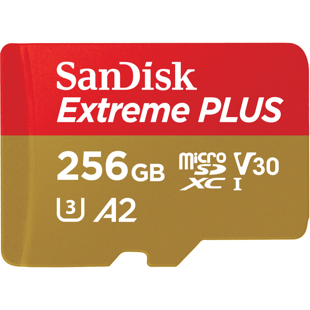 SanDisk Extreme PLUS microSDXC UHS-I card, 256GB (Min Order Qty 2) MPN:SDSQXBD-256G-AN6MA