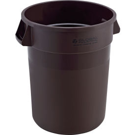 GoVets™ Plastic Trash Can 32 Gallon Brown 460BN240