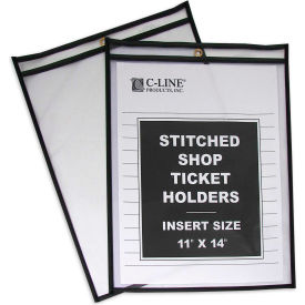 C-Line Products Shop Ticket Holders Stitched Both Sides Clear 11 x 14 25/BX 46114