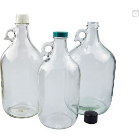 Qorpak® 64oz Clear Jug w/38-400 White Metal Pulp/PE Cap 6PK GLC-06982