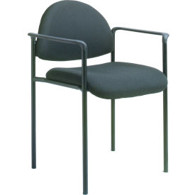 Boss Stacking Guest Chair with Arms - Fabric - Low Back - Black B9501-BK