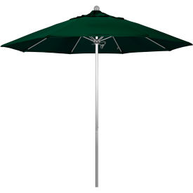 California Umbrella 9' Patio Umbrella - Olefin Hunter Green - Silver Pole - Venture Series ALTO908002-F08