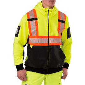 Big Bill High-Vis Full Zip Hooded Sweater Reflective 4XL Tall Yellow RT37HVF7/O-T-YEL-4X