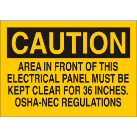 Brady® 84827 Electrical Hazard Caution Sign Self-Adhesive Polyester 10