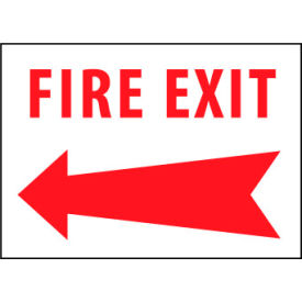 Fire Safety Sign - Fire Exit with Left Arrow - Vinyl FELAPB