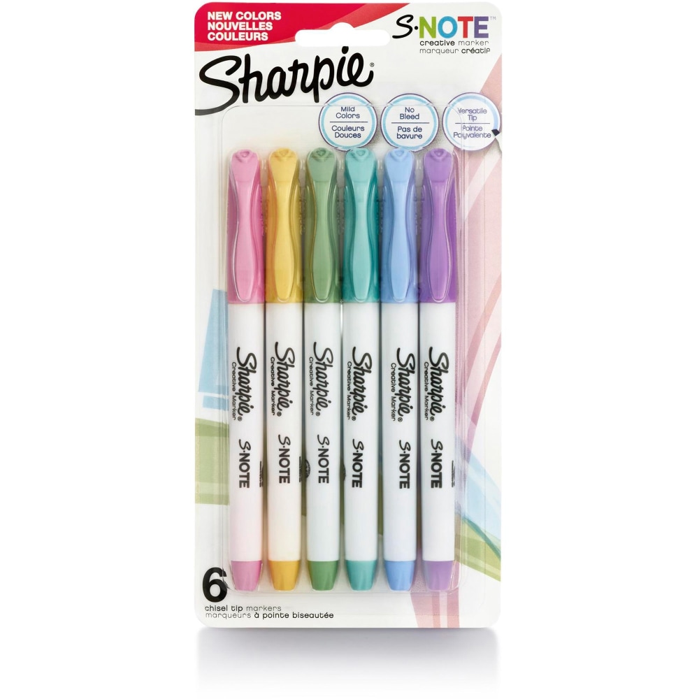 Sharpie S-Note Marker - Chisel Marker Point Style - Mild Assorted - 6 / Pack (Min Order Qty 10) MPN:2148157