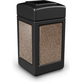 Commercial Zone® PolyTec™ Trash Container w/ Open Top Lid 42 Gal Cap. Black 720352