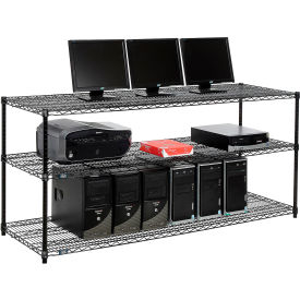 Nexel™ 3-Shelf Wire Computer LAN Workstation 72