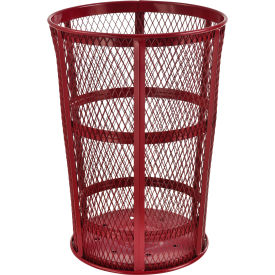 GoVets™ Outdoor Steel Mesh Corrosion Resistant Trash Can 48 Gallon Red 634RD237