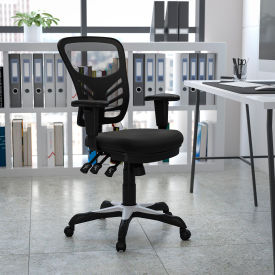 Flash Furniture Multifunction Executive Office Chair - Mesh - Mid-Back - Black 0001-GGHL-