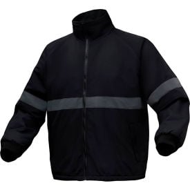 GSS Enhanced Visibility Waterproof Parka Jacket w/ Fleece Lining Nylon Black Medium 8023-MD