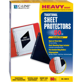 C-Line Products Traditional Polypropylene Sheet Protector Heavyweight 11 x 8 1/2 50/BX 00010