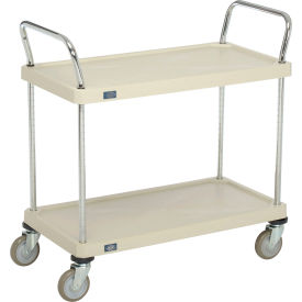 Nexel® Plastic Utility Cart w/2 Shelves & Poly Casters 600 lb. Cap 36