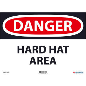 GoVets™ Danger Hard Hat Area 10x14 Aluminum 214AB724