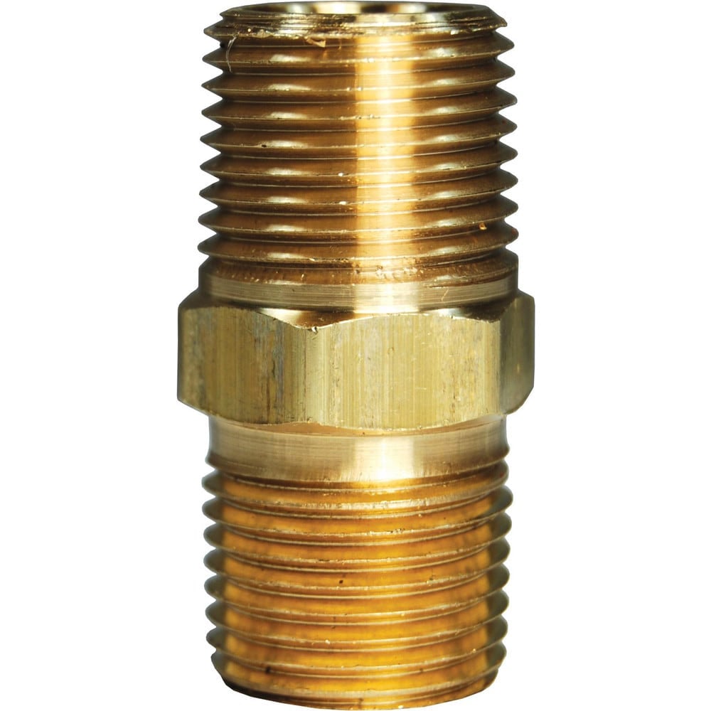 Brass & Chrome Pipe Fittings, Fitting Type: Male Hex Nipple , Fitting Size: 3/8 , End Connections: MNPT , Material Grade: CA360 , Connection Type: Threaded  MPN:3700606C