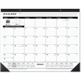 AT-A-GLANCE® Ruled Desk Pad 24 x 19 Black Binding Jan to Dec 2025 SK3000