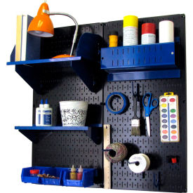 Wall Control Pegboard Hobby Craft Organizer Storage Kit Black/Blue 32