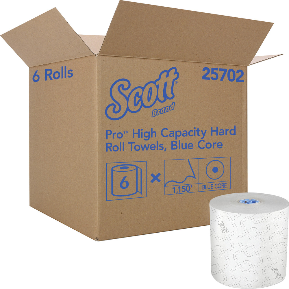 Scott Hardwound 1-Ply Paper Towels, 70% Recycled, 115 Sheets Per Roll, Pack Of 6 Rolls MPN:25702