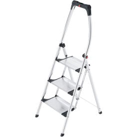 Hailo Comfort Plus 3 Step Aluminum Folding Step Ladder - 4303-321 4303-321