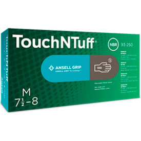 Ansell TouchNTuff 93-250 Nitrile Powder Free Disposable Glove 5 Mil Dark Grey S 100/Box 93250070