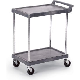 Olympic Storage Utility Cart w/2 Shelves & Chrome Posts 300 lb. Cap 38