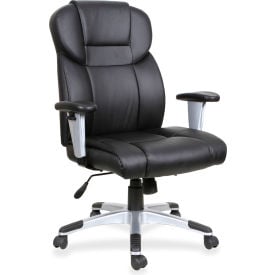 Lorell® High-Back Leather Executive Chair - Black LLR83308