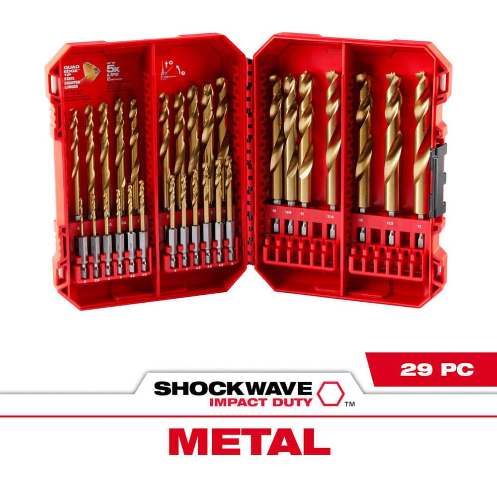 Drill Bit Sets, Drill Bit Set Type: Hex Shank Drill Bits , Tool Material: Titanium , Shank Type: Hex, Straight , Coating/Finish: (TiN) , Point Type: Standard MPN:48-89-4862