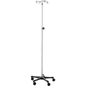 Blickman 1315-4 Chrome IV Stand with 5-Leg Base 4-Hook 52-1/2