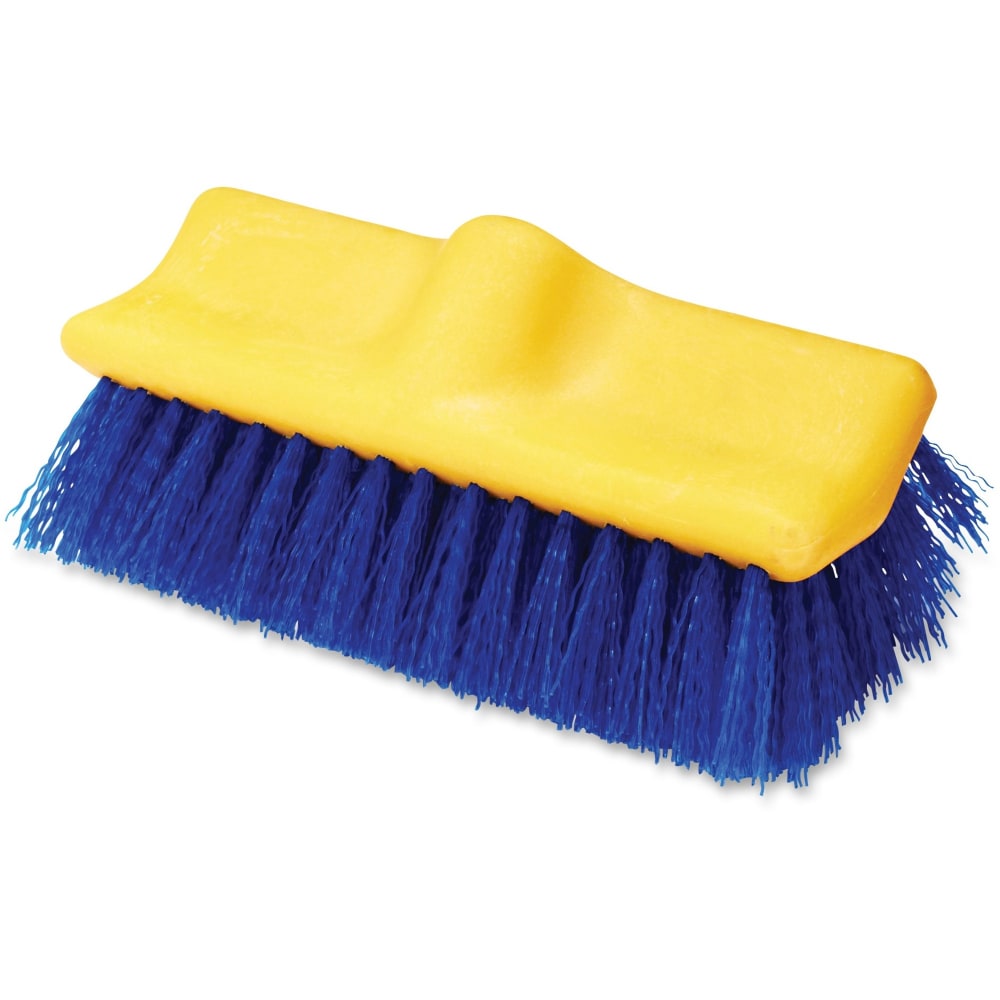 Rubbermaid Commercial Plastic Block Floor Scrub - 2in Palmyra Bristle - 10in Brush Face - 6 / Carton - Blue, Yellow MPN:633700BECT