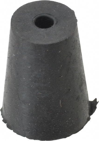 #1, 35/64 Small to 3/4 Large End Diam, Tapered Rubber Stopper with Hole MPN:ITRS-1-1H-BKN