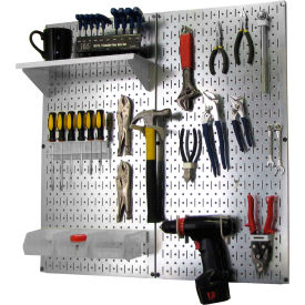 Wall Control Pegboard Utility Tool Storage Kit Galvanized White 32