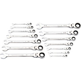 Gearwrench® 90 Tooth & 12 Point Flex Head SAE Combination Ratcheting Wrench Set of 14 86759