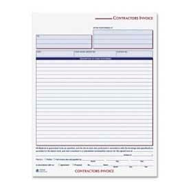 Adams® Contractors Invoice Book 3-Part 8-3/8