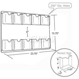 Approved 252069 10-Pocket Wall Mount Brochure Holder 23.75