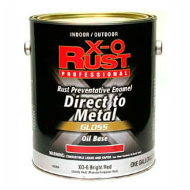 X-O Rust Oil Base DTM Enamel Gloss Finish Bright Red Gallon - 802066 802066