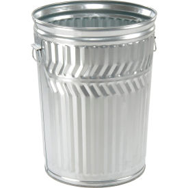 Witt Industries Outdoor Galvanized Steel Corrosion Resistant Trash Can 20 Gallon Silver WCD20C