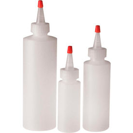 Qorpak PLC-09735 6oz Natural LDPE Boston Round Bottle with 24-410 Yorker Cap and Red Tip Case of 48 PLC-09735