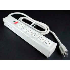 Wiremold Aluminum Power Strip W/Lighted Switch 6 Outlets 15A 6' Cord R610