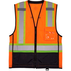 Ergodyne® GloWear® 8251HDZ-BK Two Tone Hi-Vis Safety Vest ANSI Class 2 4XL/5XL Orange 23049