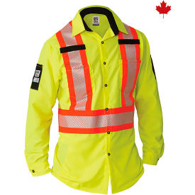 Big Bill High-Vis Long Sleeve Shirt Tear and Rip Resistant XL Yellow 144HVP-R-YEL-XL