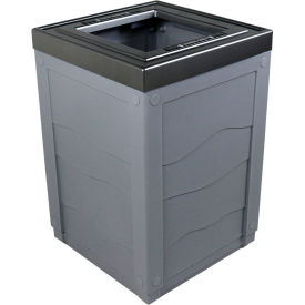 Busch Systems Evolve Cube Trash Can 50 Gallon Grey 101273******