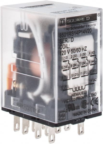 1/6 hp at 120/240 Volt, Electromechanical Plug-in General Purpose Relay MPN:8501RS14P14V20